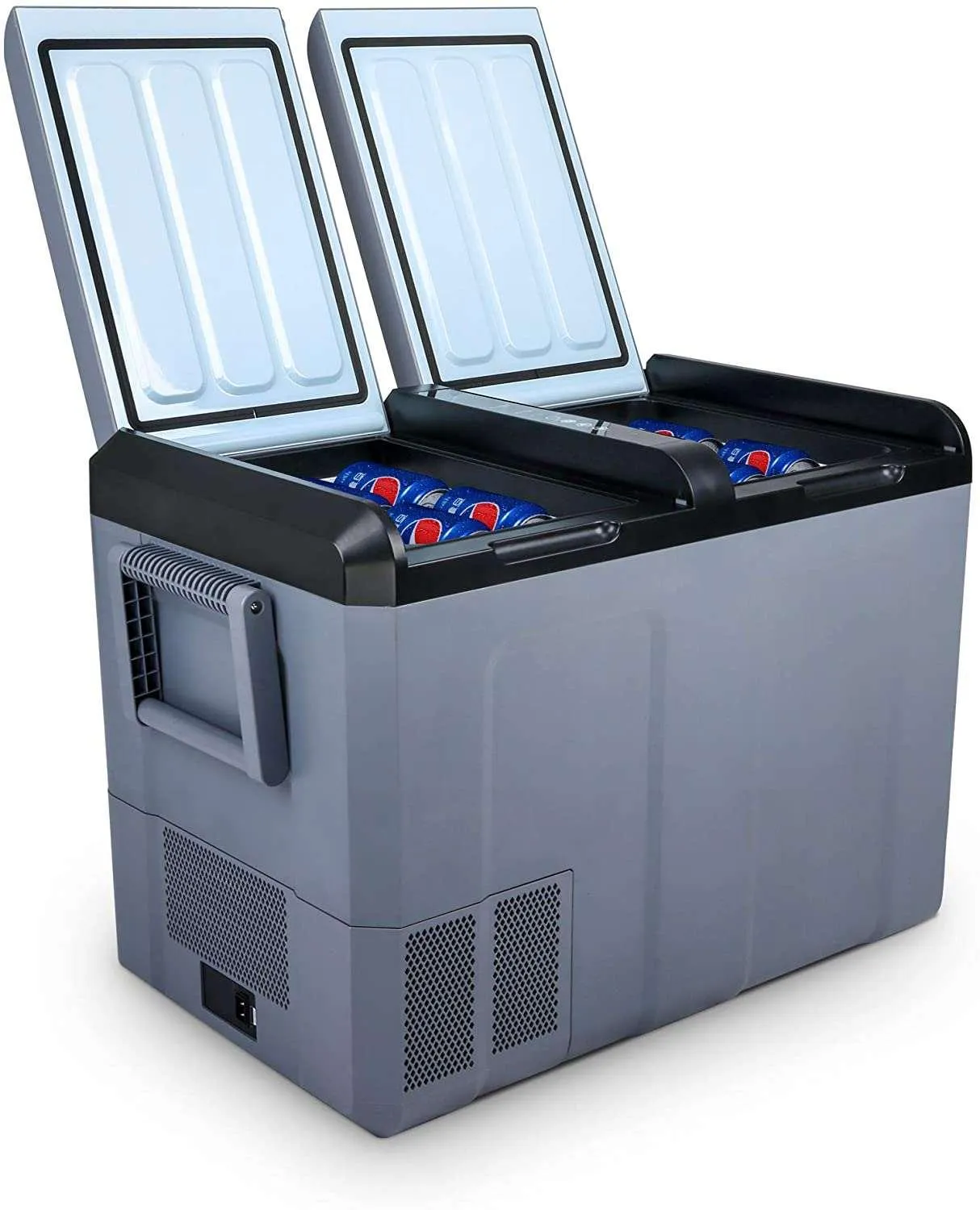 12 Volt Refrigerator 55Qt Portable Freezer 6.8F to 68F LCD Display & Shockproof, Portable Fridge for Truck, Van, RV Road Trip, Outdoor, Camping, Picnic, BBQ, Patio