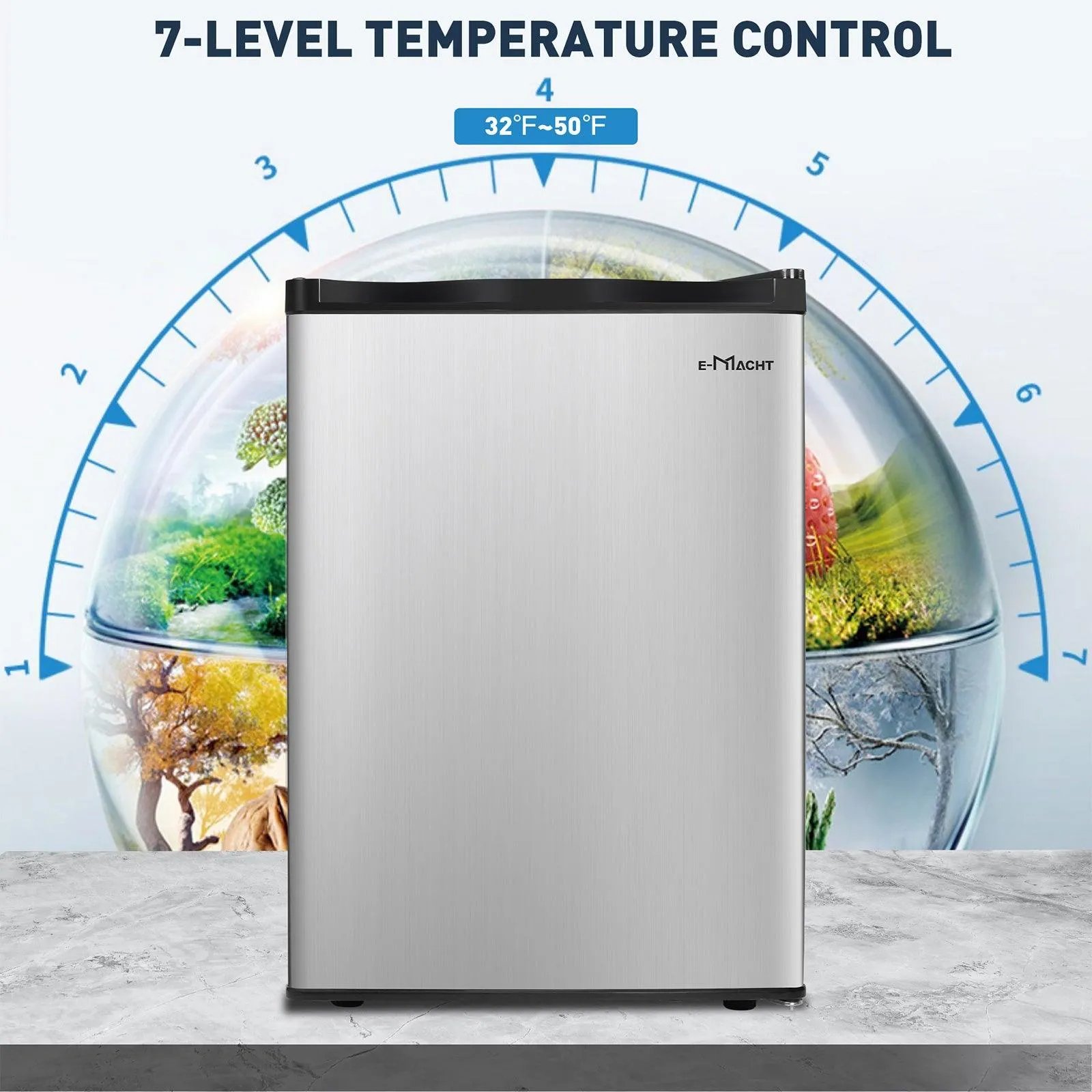 2.6 Cu.ft. Mini Fridge with Freezer Compact Refrigerator with Removable Shelf