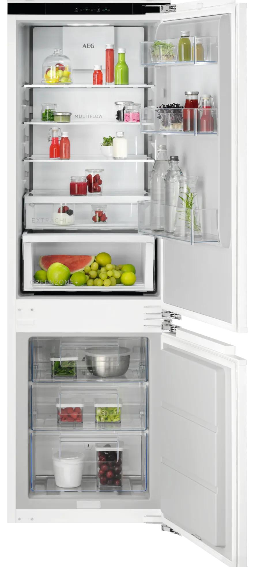 AEG 6000 TC6MS18FDF Integrated Frost Free Fridge Freezer with Fixed Door Fixing Kit - White - D Rated