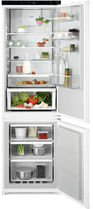 AEG 7000 TSC7M181DS Integrated Frost Free Fridge Freezer with Sliding Door Fixing Kit - White - D Rated