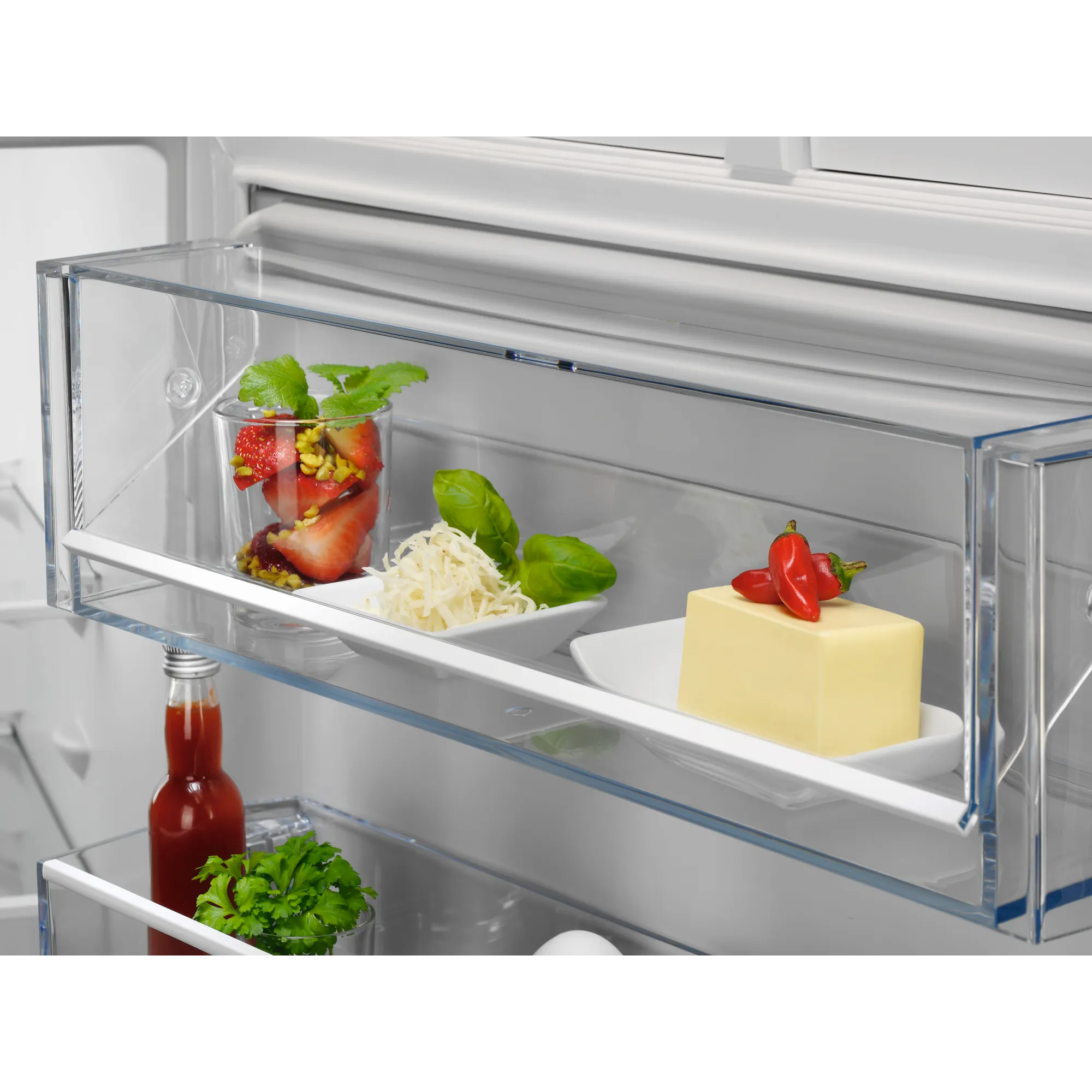 AEG 7000 TSC7M181DS Integrated Frost Free Fridge Freezer with Sliding Door Fixing Kit - White - D Rated