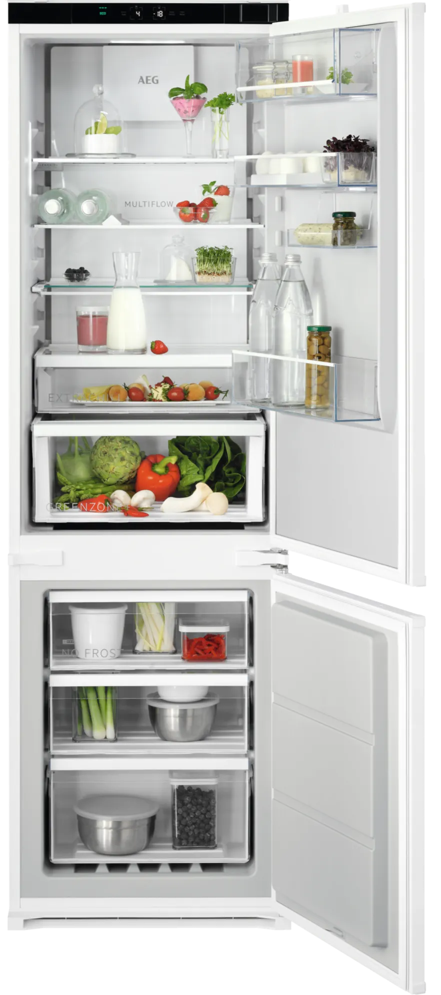 AEG 7000 TSC7M181DS Integrated Frost Free Fridge Freezer with Sliding Door Fixing Kit - White - D Rated