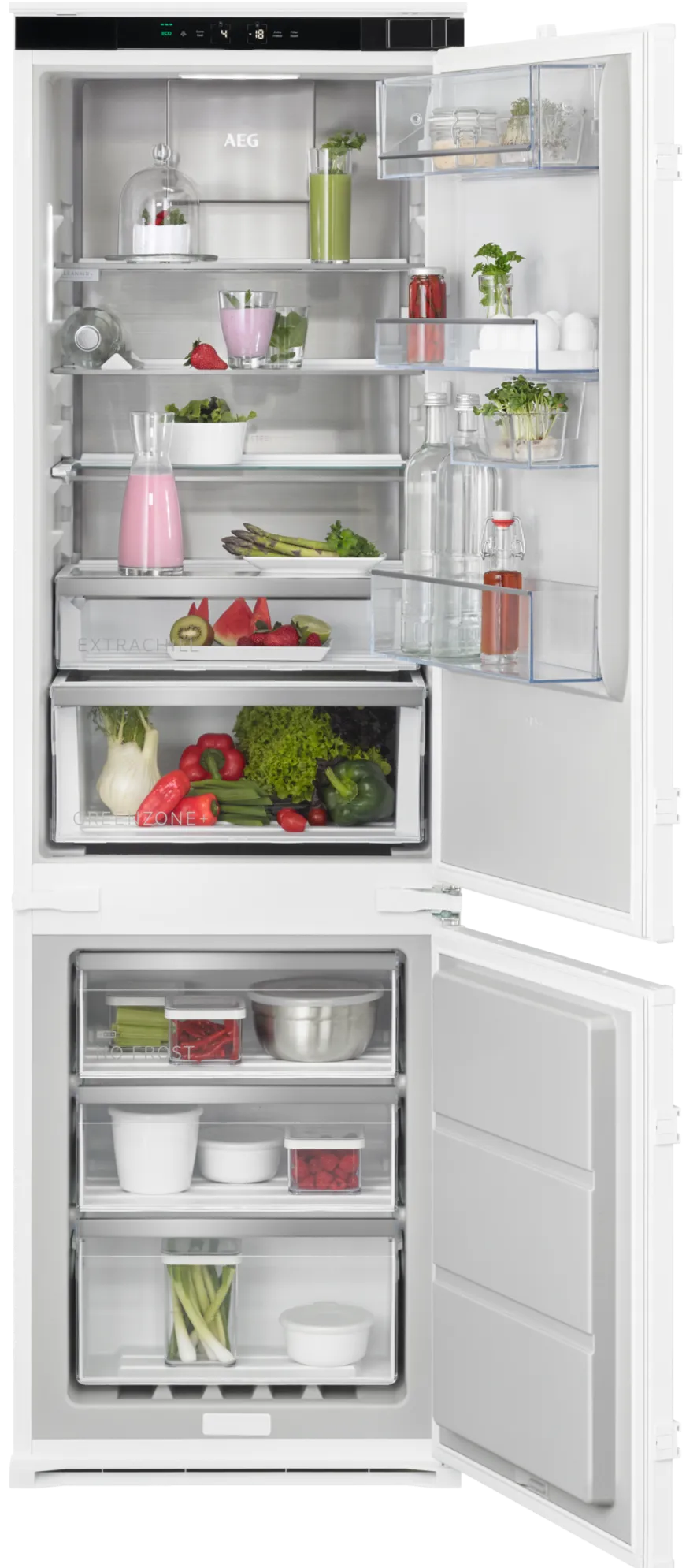 AEG 8000 TSC8M181CS Integrated Frost Free Fridge Freezer with Sliding Door Fixing Kit - White - C Rated
