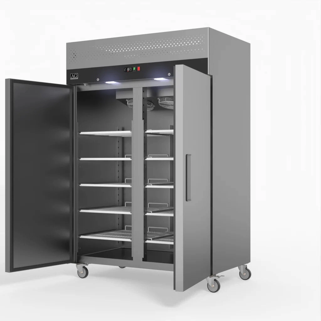 AG 1000 Litre Upright Double Stainless Steel Door Freezer