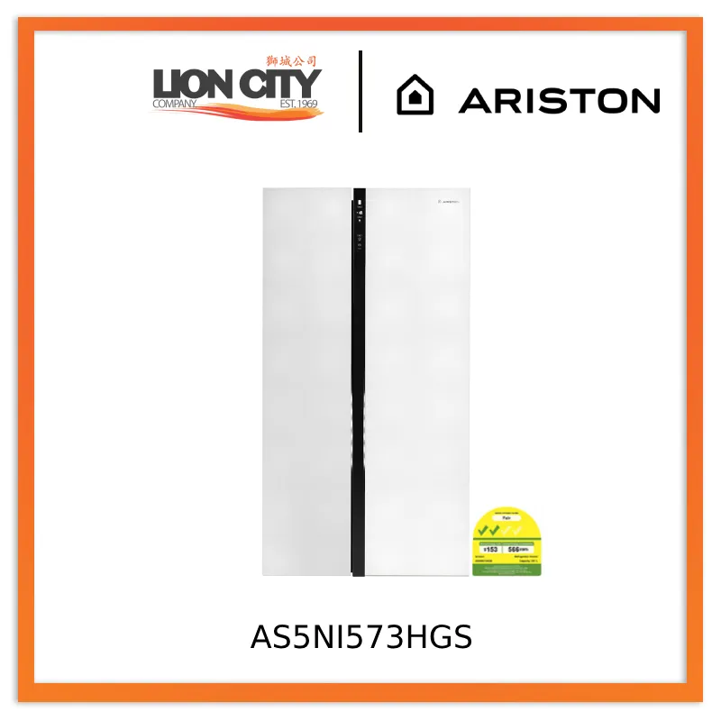 Ariston 557L Active Dual Fresh Side by Side Fridge AS5NI573HGS