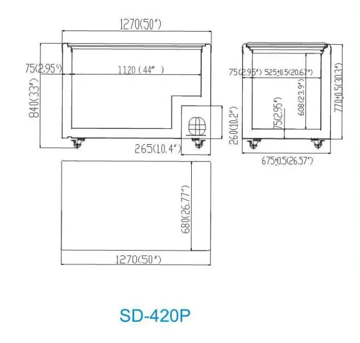 Atosa Glass Top Chest Freezer 420P SD-420P