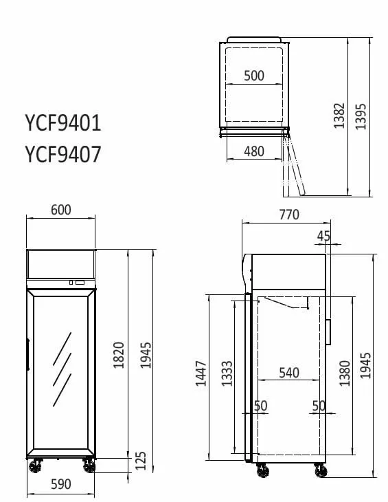 Atosa Single Glass Door Lightbox Freezer YCF9407