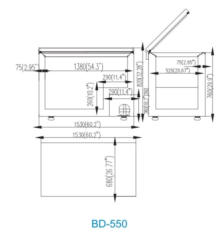 Atosa Solid Door Chest Freezer 550 BD-550