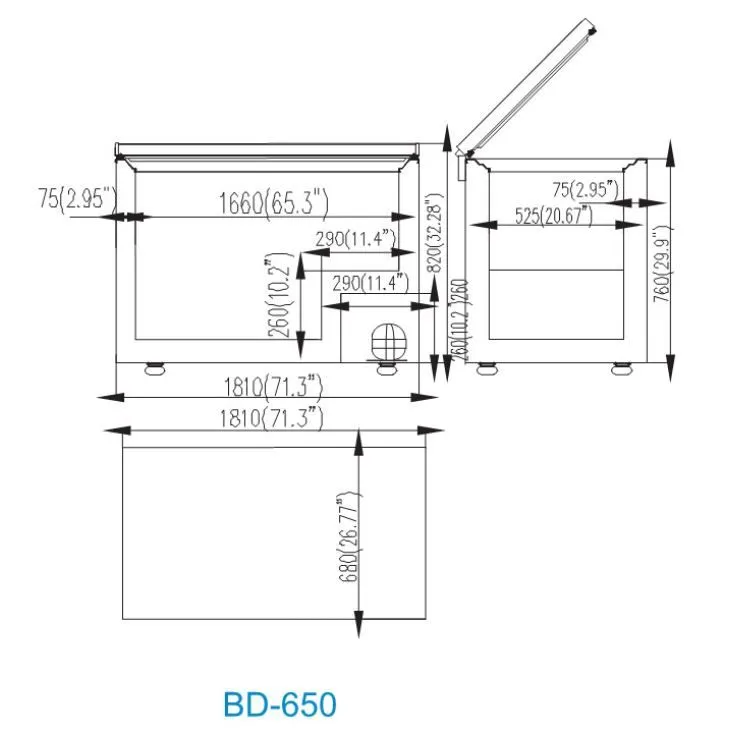 Atosa Solid Door Chest Freezer 650 BD-650