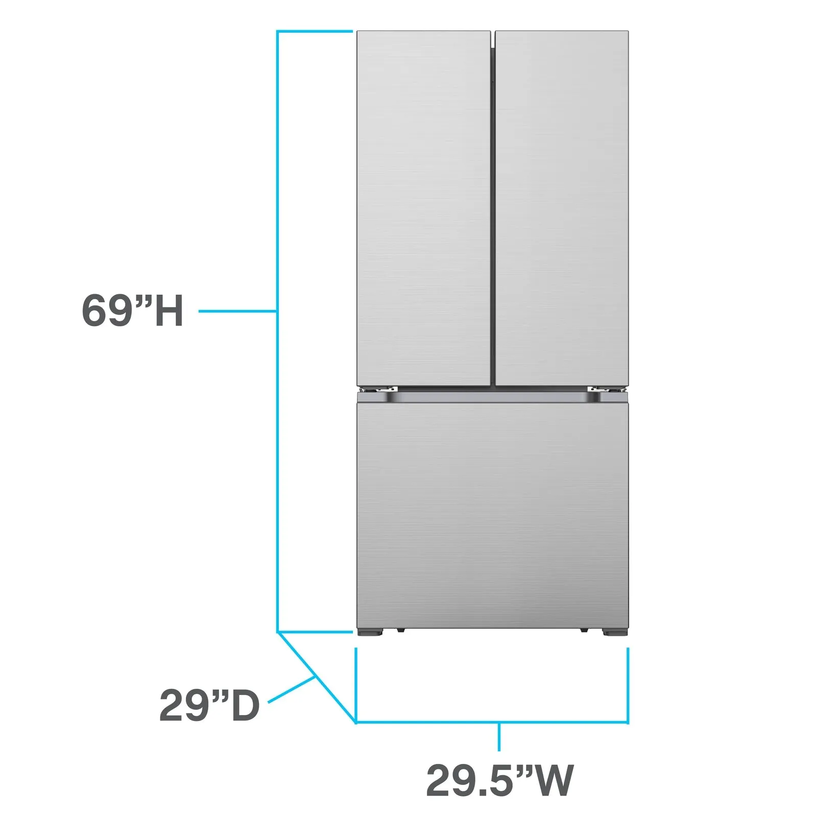 Avanti FFFDS175L3S Avanti Frost Free French Door Refrigerator, 17.5 Cu. Ft. - Stainless Steel / 17.50 Cu. Ft.