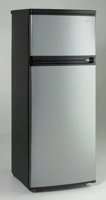 Avanti RA7316PST 7.4 Cf Two Door Apartment Size Refrigerator - Black W/Platinum Finish
