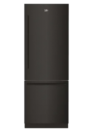 Beko BBBF3019IMWECF 30" Carbon Fiber Freezer Bottom Built-In Refrigerator With Auto Ice Maker, Water Dispenser