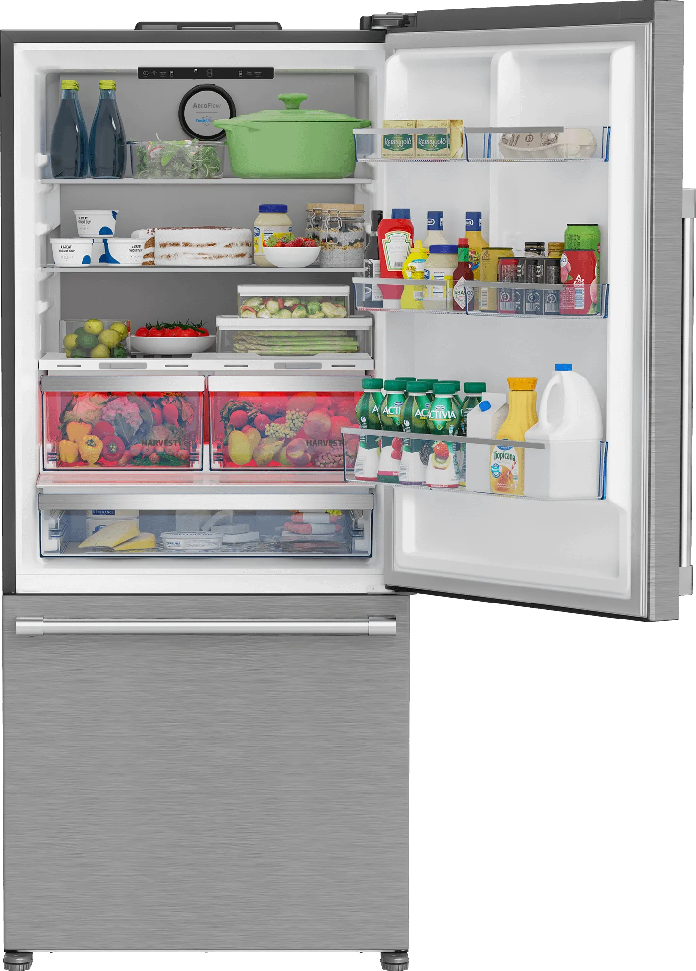 Beko BFBD30216SSIM 30" Bottom Freezer Refrigerator With Harvestfresh