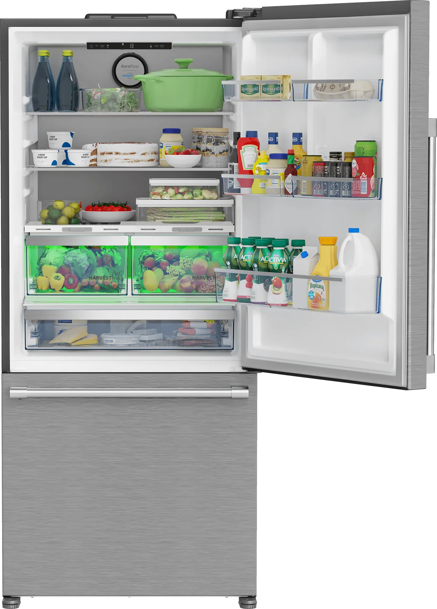 Beko BFBD30216SSIM 30" Bottom Freezer Refrigerator With Harvestfresh