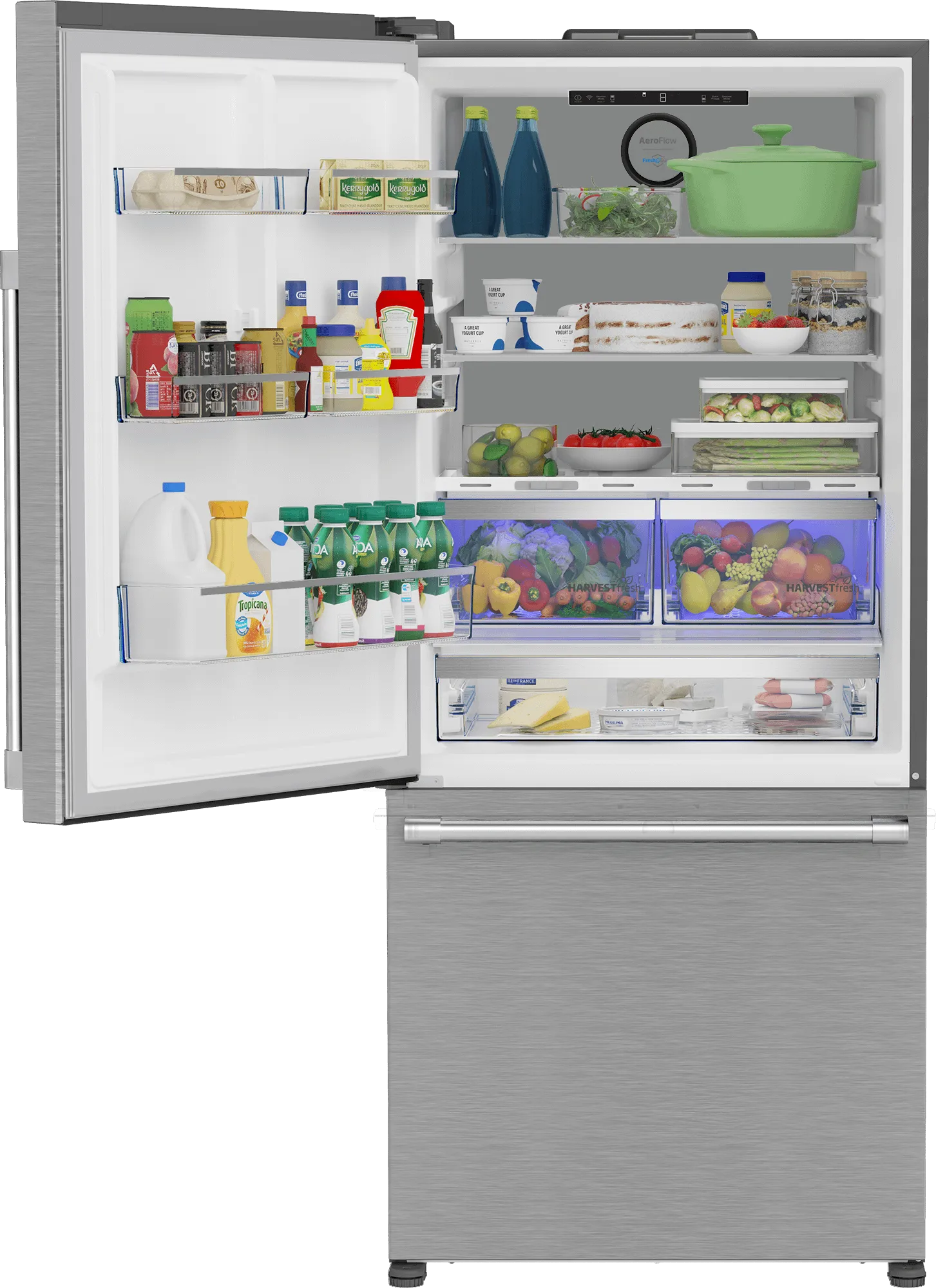 Beko BFBD30216SSIML 30" Bottom Freezer Refrigerator With Harvestfresh
