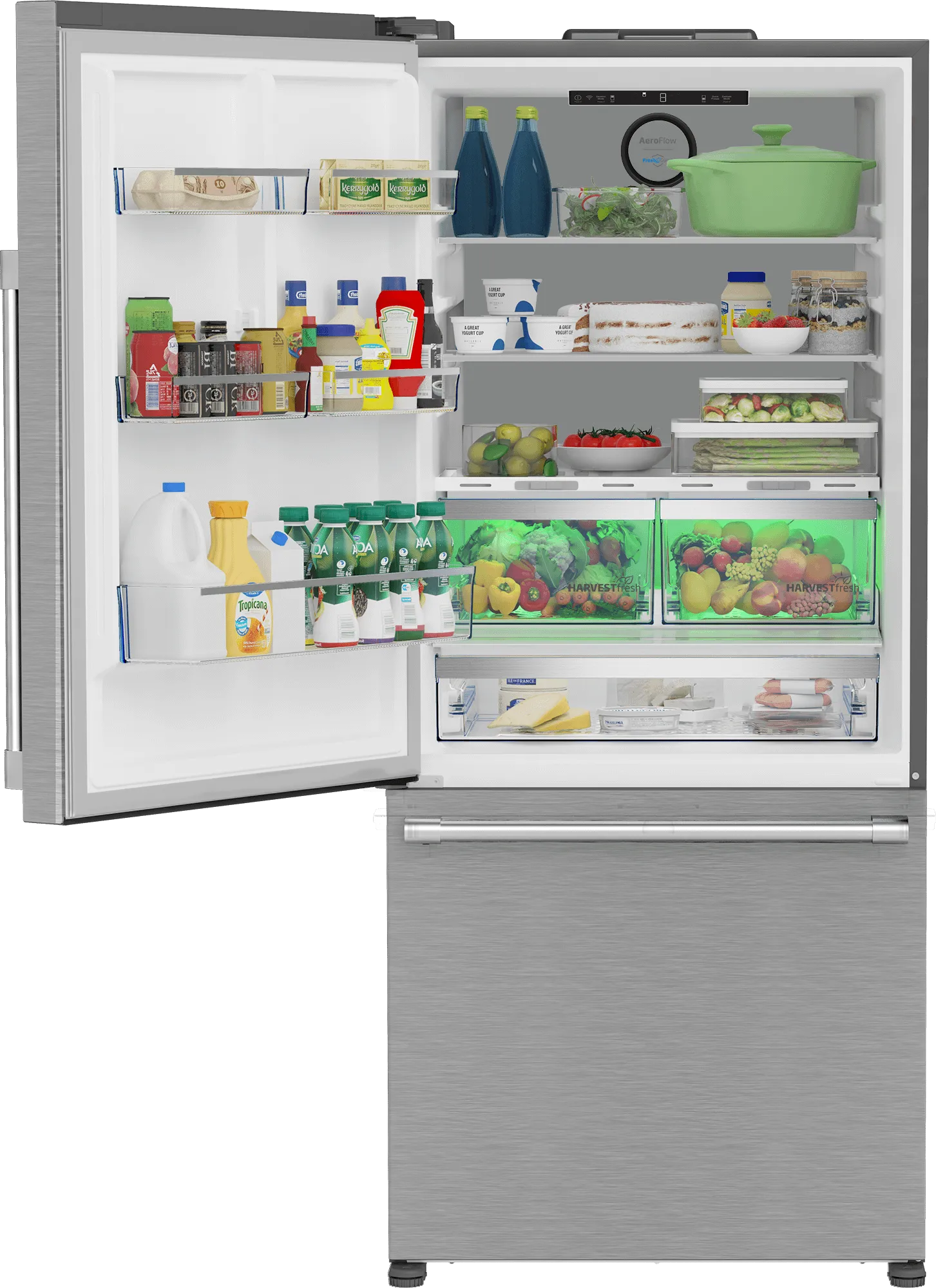 Beko BFBD30216SSIML 30" Bottom Freezer Refrigerator With Harvestfresh