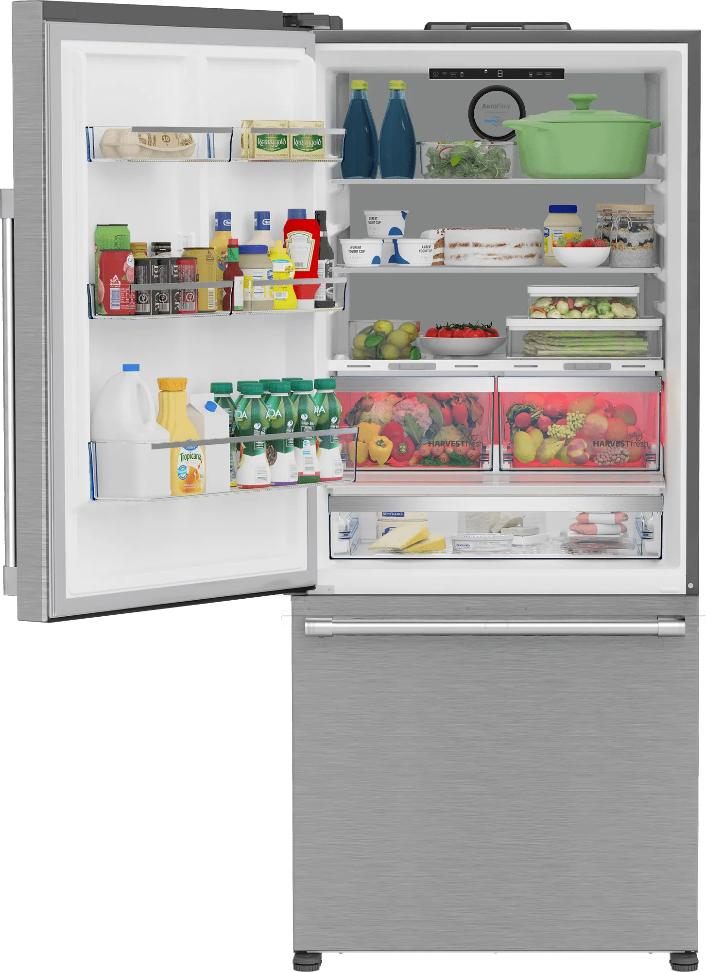 Beko BFBD30216SSIML 30" Bottom Freezer Refrigerator With Harvestfresh