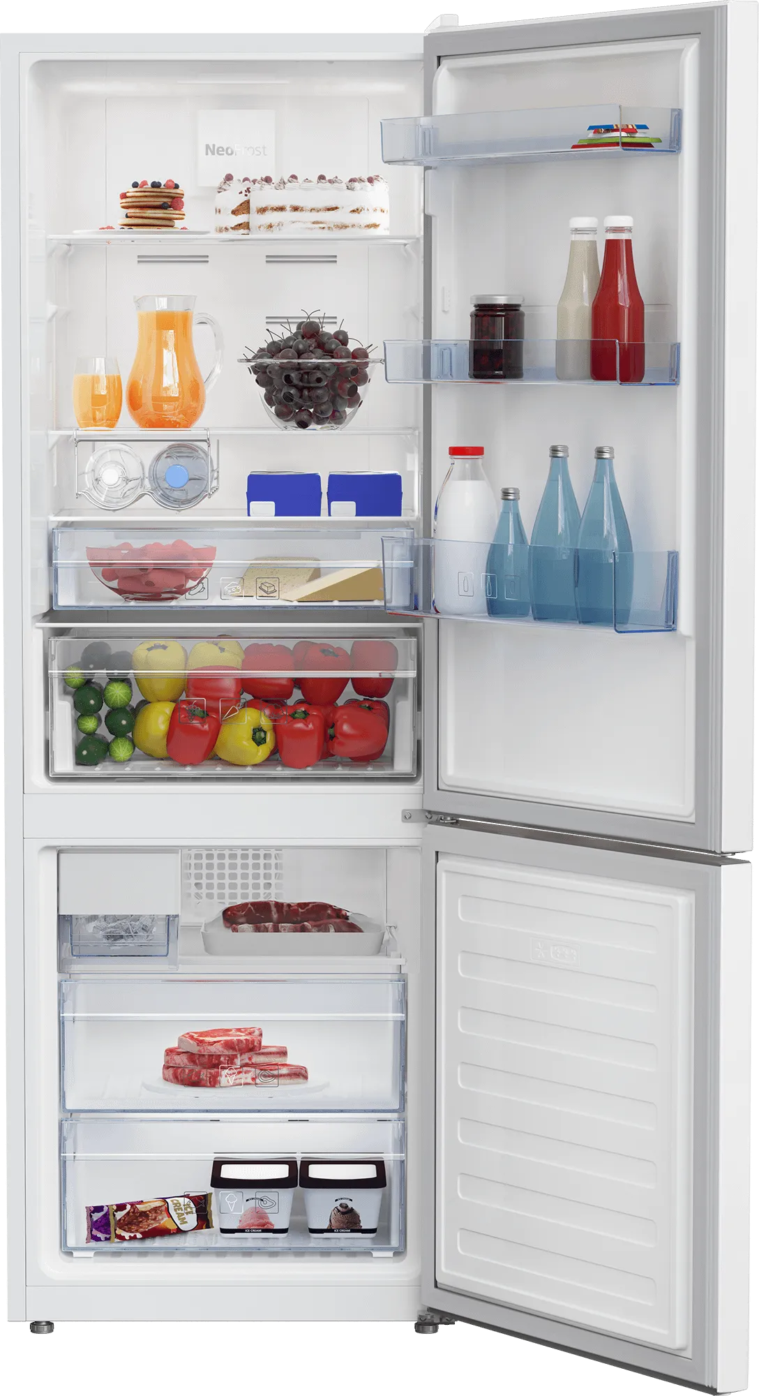Beko BFBF2414WHIM 24", Bottom Freezer Refrigerator With Ice Maker