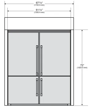 Beko BFTK30100SS 72" Built-In Trim Kit For Dual 30" Free Standing Refrigerator Installation