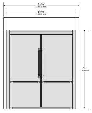 Beko BFTK30200SS 75" Built-In Trim Kit For Dual 30" Free Standing Refrigerator Installation