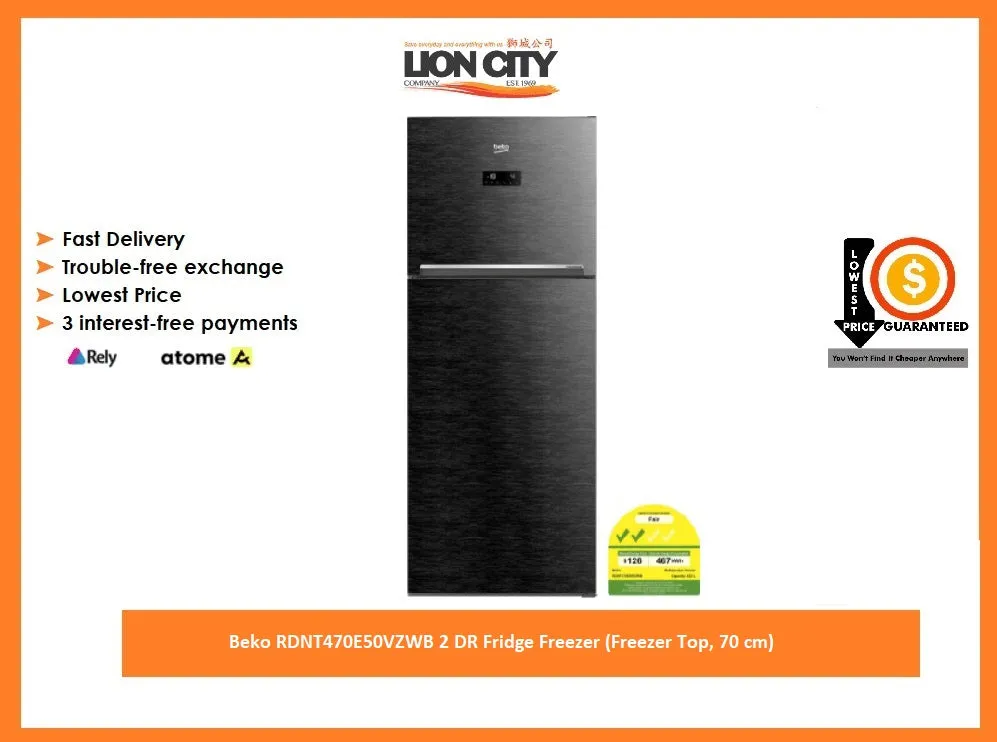 Beko RDNT470E50VZWB 2 DR Fridge Freezer (Freezer Top, 70 cm)