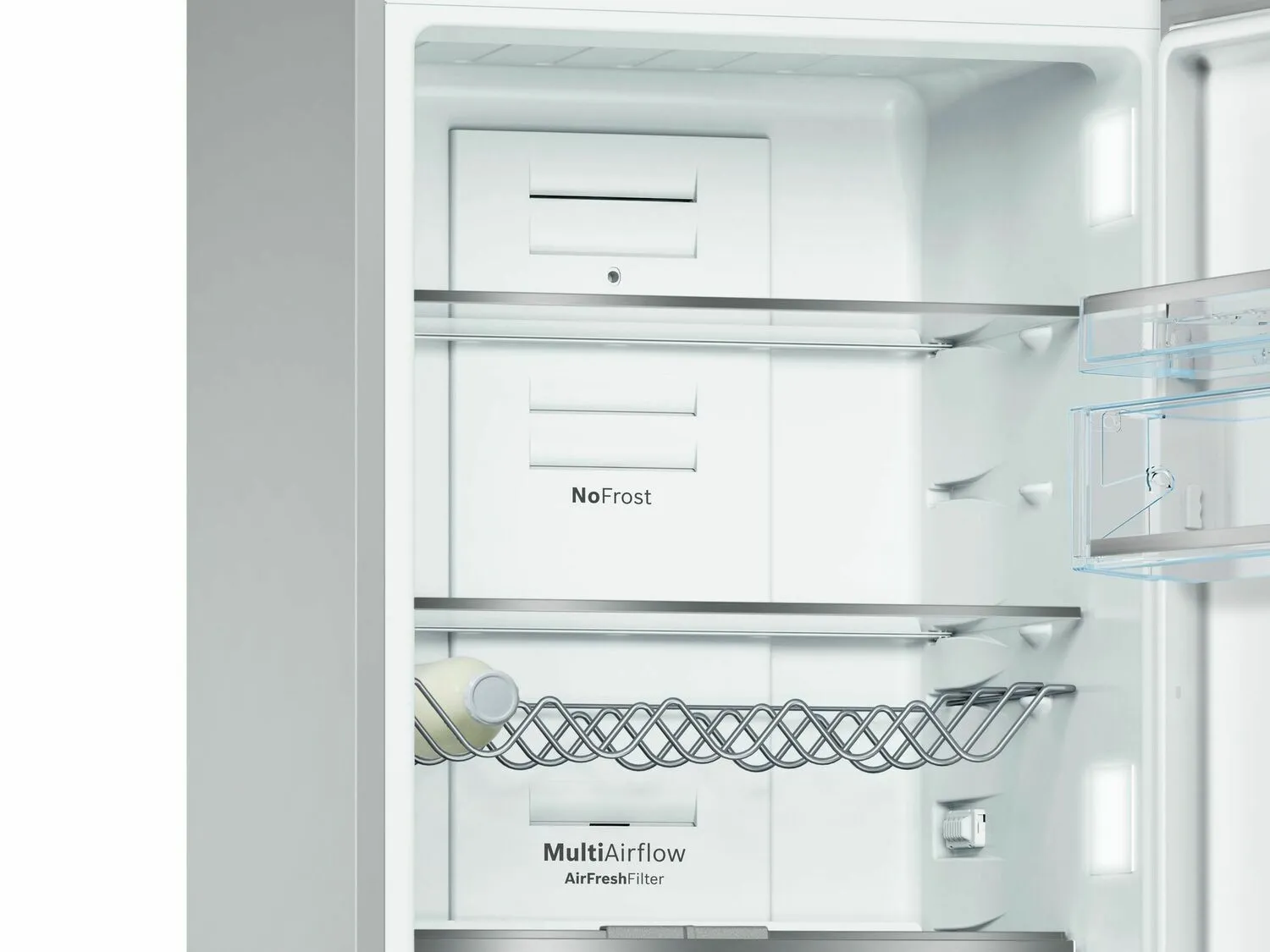 Bosch B10CB81NVB 800 Series Free-Standing Fridge-Freezer With Freezer At Bottom, Glass Door 23.5'' Black B10Cb81Nvb