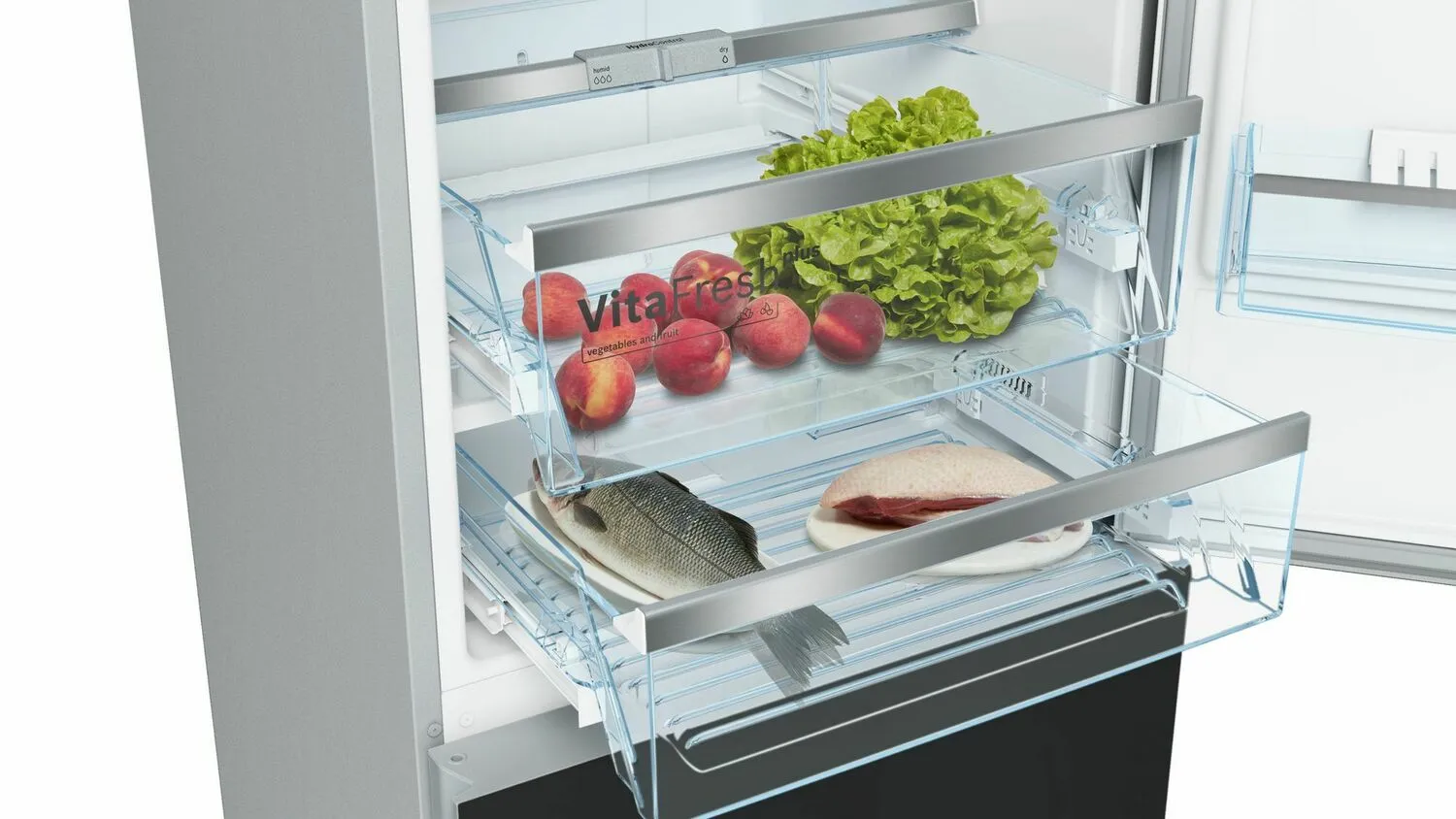 Bosch B10CB81NVB 800 Series Free-Standing Fridge-Freezer With Freezer At Bottom, Glass Door 23.5'' Black B10Cb81Nvb