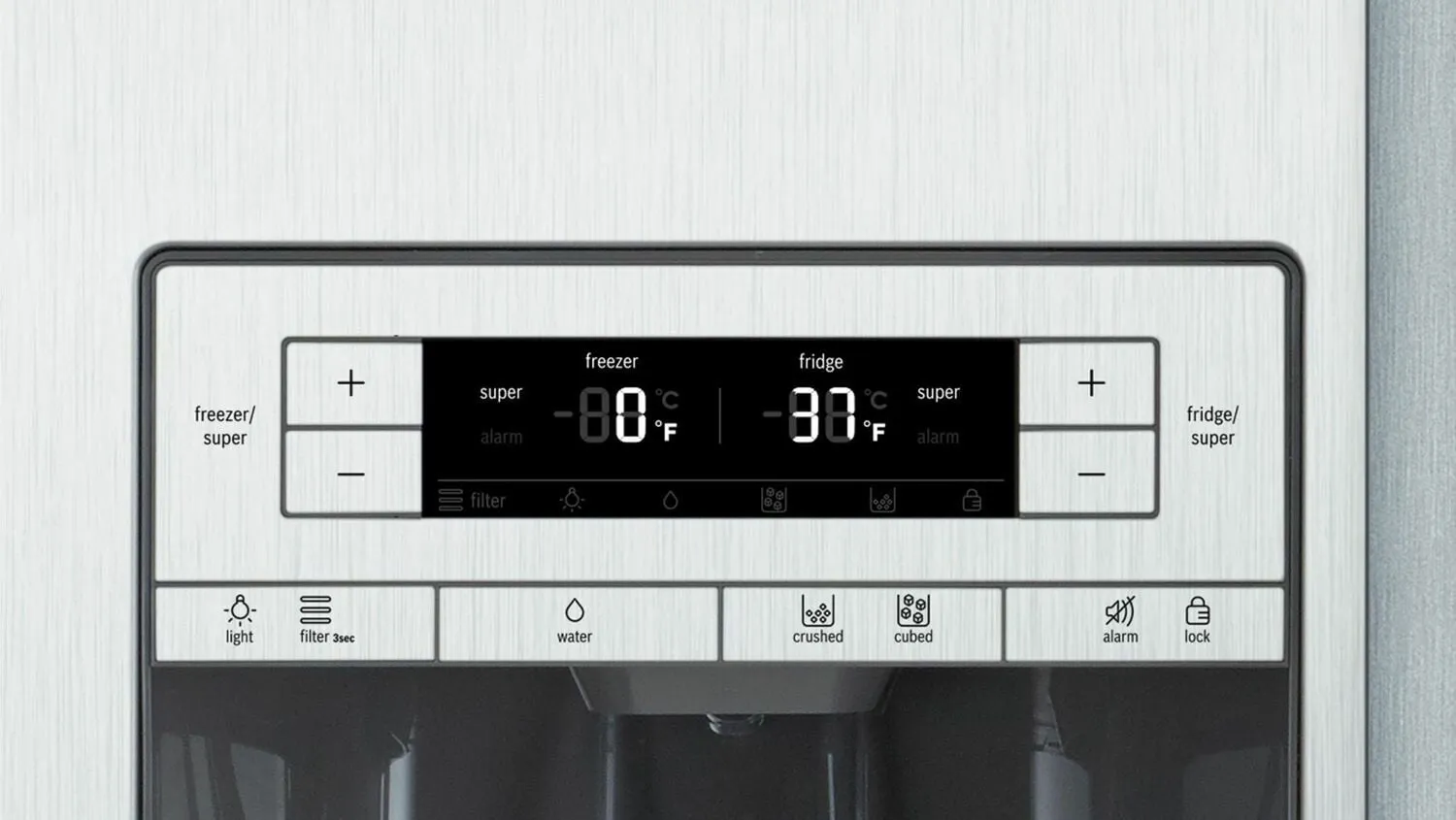 Bosch B20CS30SNS 300 Series Freestanding Counter-Depth Side-By-Side Refrigerator 36'' Easy Clean Stainless Steel B20Cs30Sns