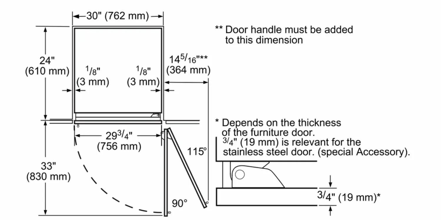 Bosch B30IB900SP Benchmark Built-In Bottom Freezer Refrigerator 30'' B30Ib900Sp