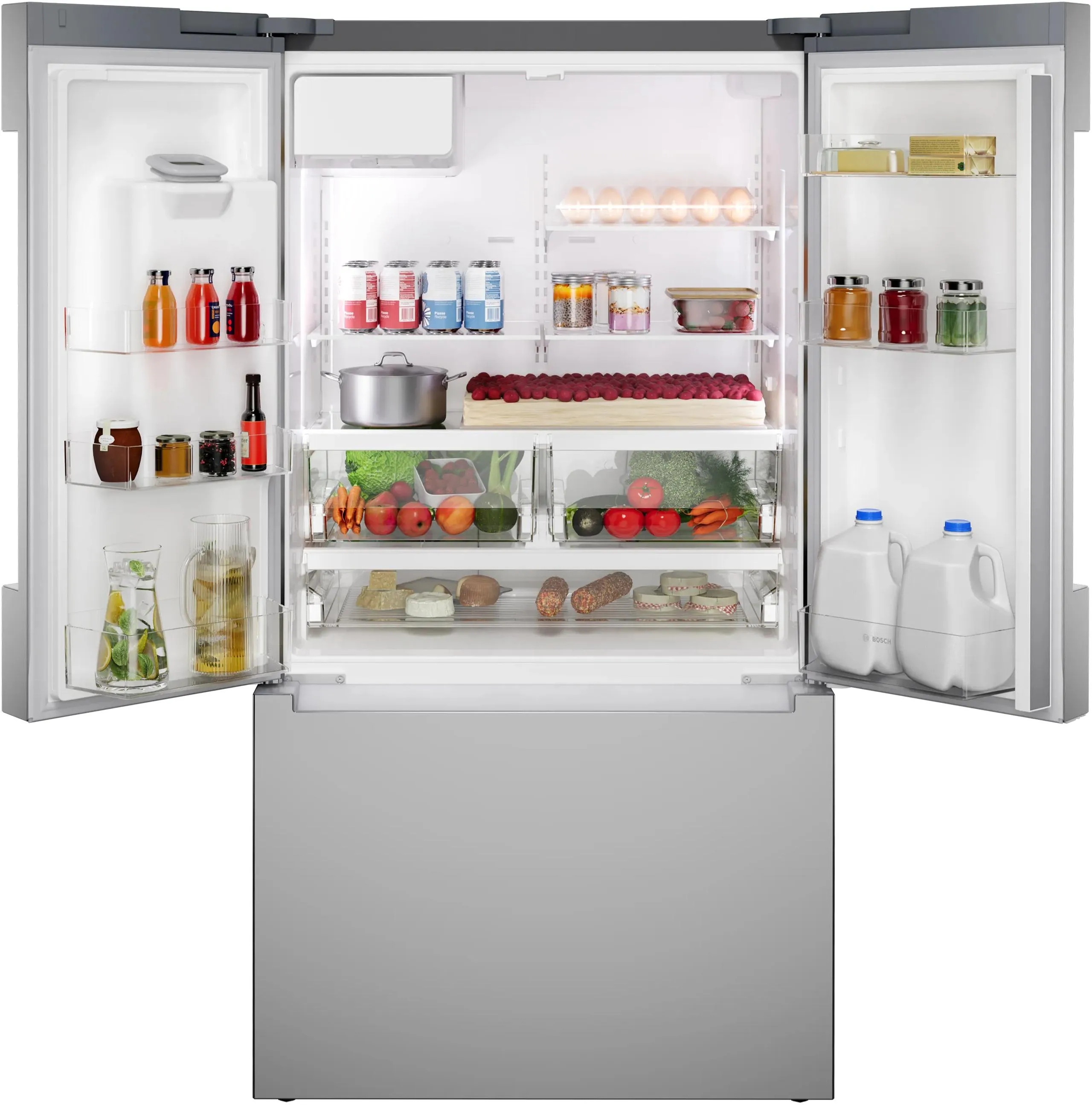 Bosch B36CD10ENS 100 Series French Door Bottom Mount Refrigerator 36" Stainless Steel (With Anti-Fingerprint), Total No Frost