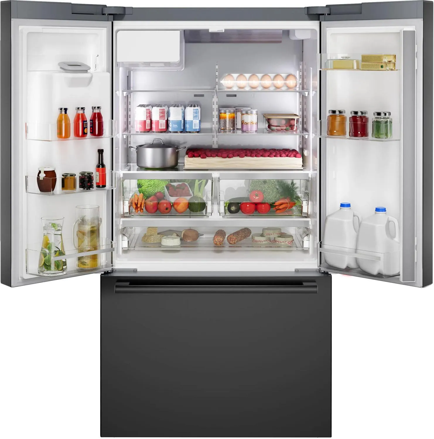 Bosch B36CD52SNB 500 Series French Door Bottom Mount Refrigerator 36" Black Stainless Steel, Total No Frost