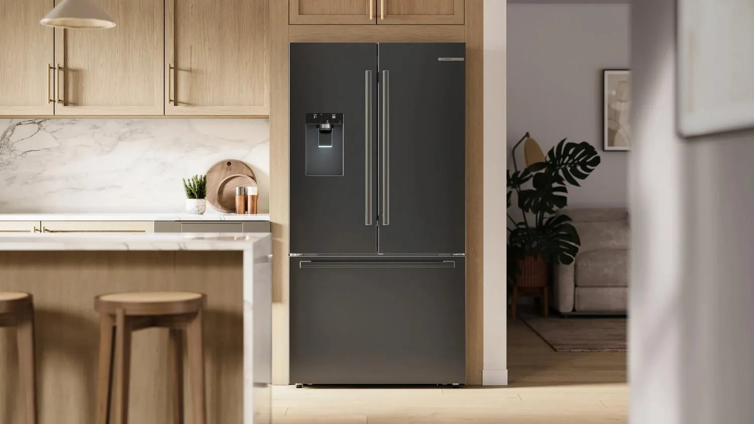 Bosch B36CD52SNB 500 Series French Door Bottom Mount Refrigerator 36" Black Stainless Steel, Total No Frost