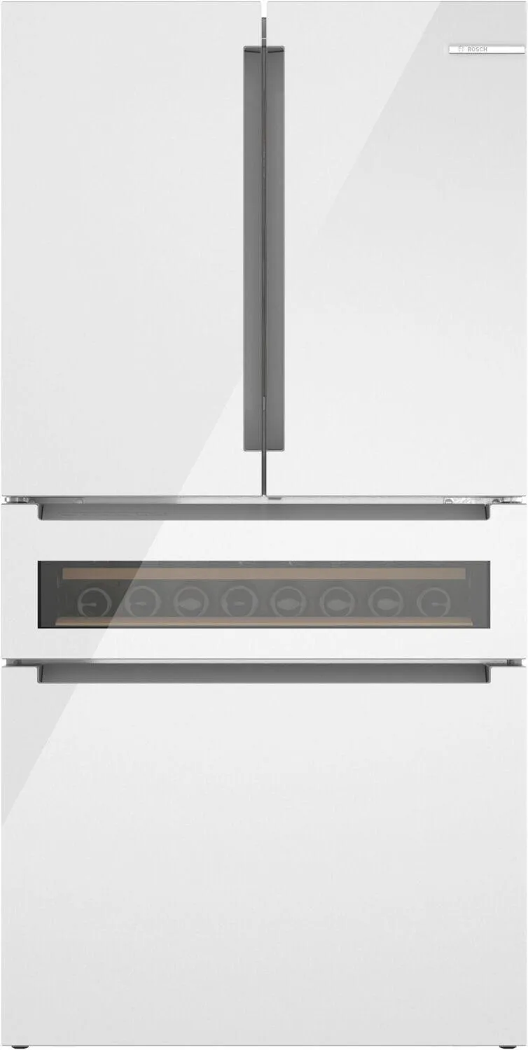Bosch B36CL81ENW 800 Series French Door Bottom Mount Refrigerator, Glass Door 36" White