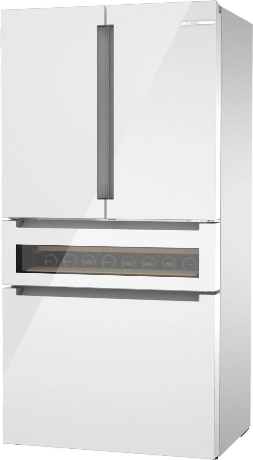 Bosch B36CL81ENW 800 Series French Door Bottom Mount Refrigerator, Glass Door 36" White