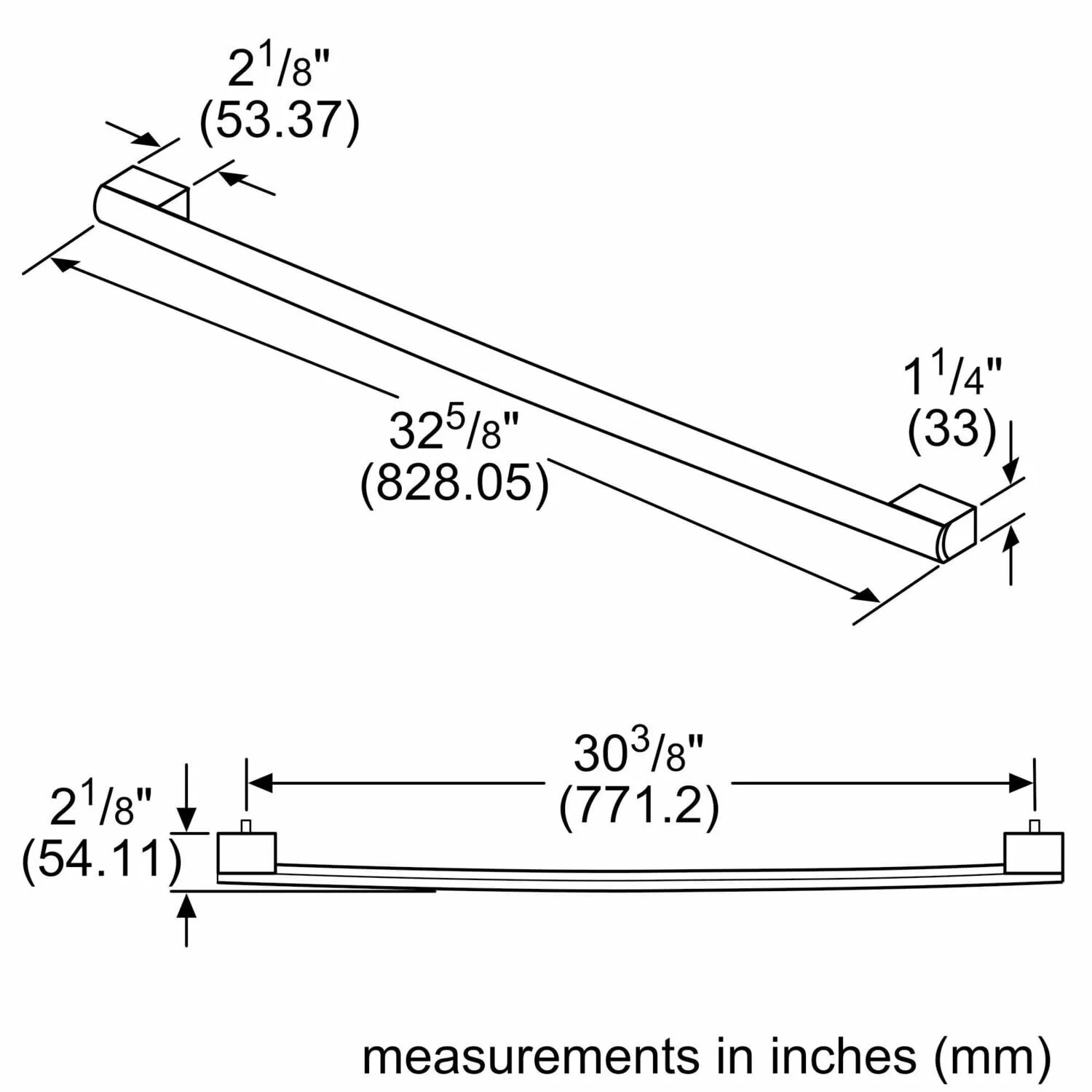 Bosch B36HNDL800 36" Handle For Single Door Refrigeration