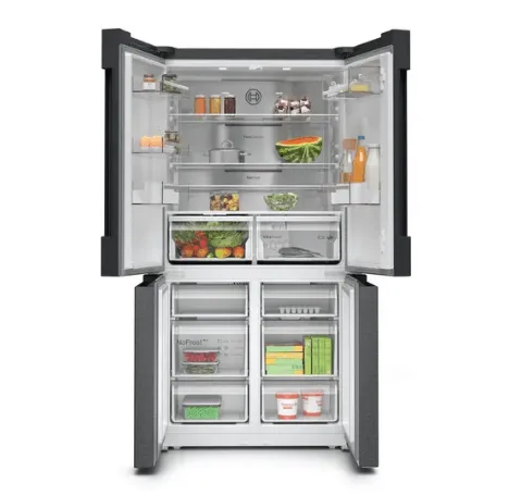 Bosch KFN96AXEA Series 6 French door bottom freezer, multi door 183 x 90.5 cm Black stainless steel