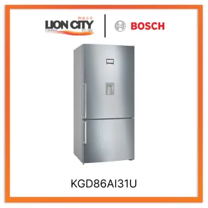 BOSCH KGD86AI31U Series 6 Free-Standing Fridge-Freezer With Freezer At Bottom 186 x 86 cm Brushed Steel (With Anti-Fingerprint)