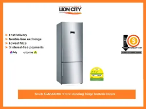Bosch KGN56XI40J 4 Free standing fridge bottom freezer