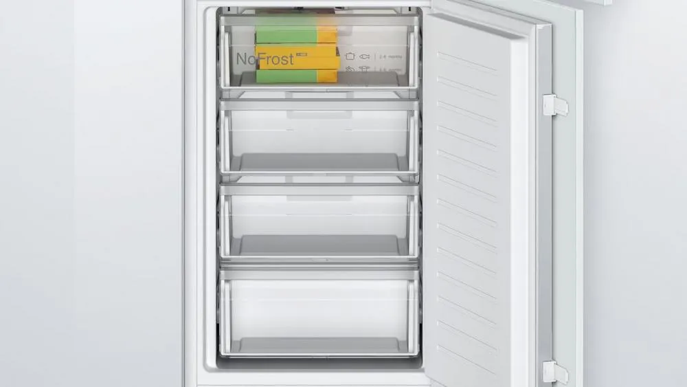 Bosch Series 2 KIN85NSE0G Integrated Frost Free Fridge Freezer with Sliding Door Fixing Kit - White - E Rated