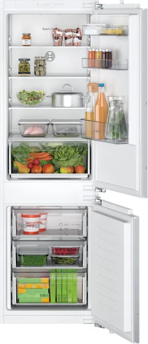 Bosch Series 2 KIN86NFE0G Integrated Frost Free Fridge Freezer with Fixed Door Fixing Kit - White - E Rated
