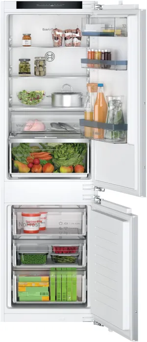 Bosch Series 4 KIN86VFE0G Integrated Frost Free Fridge Freezer with Fixed Door Fixing Kit - White - E Rated