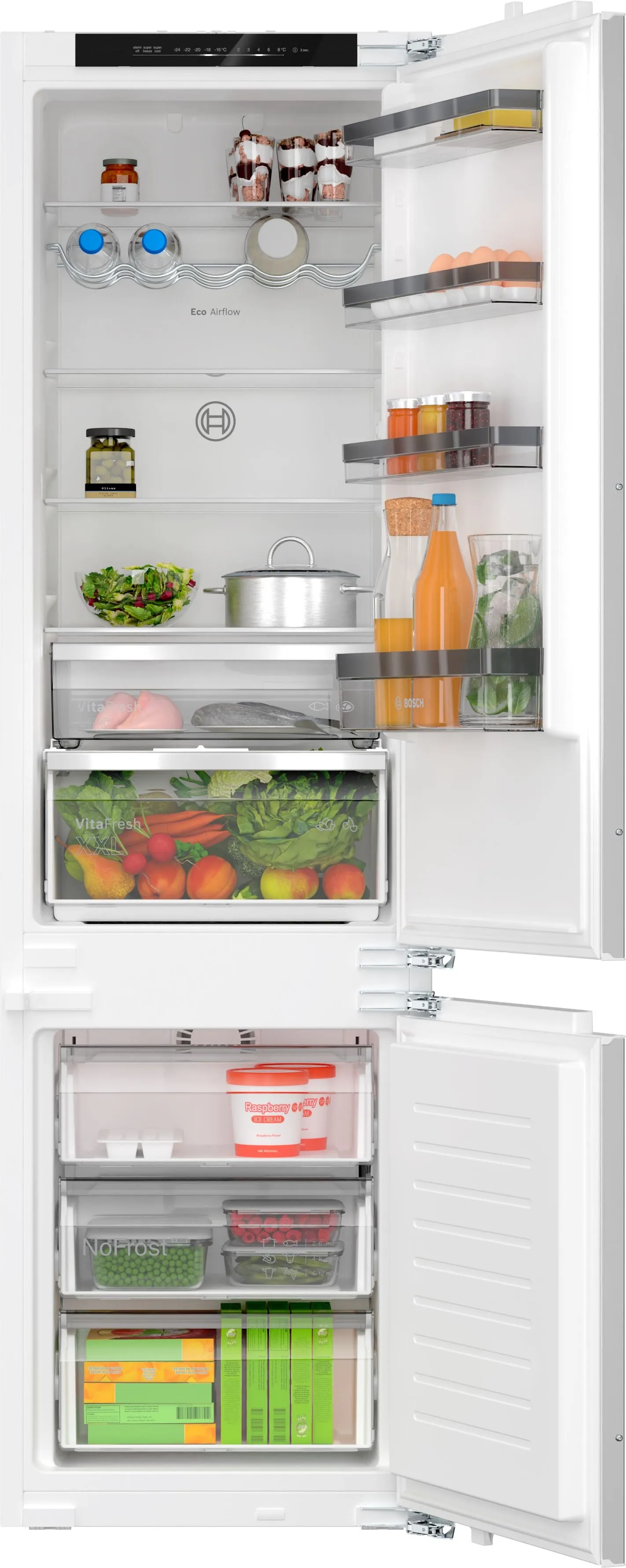 Bosch Series 4 KIN96VFD0 XL Integrated Frost Free Fridge Freezer with Fixed Door Fixing Kit - White - D Rated