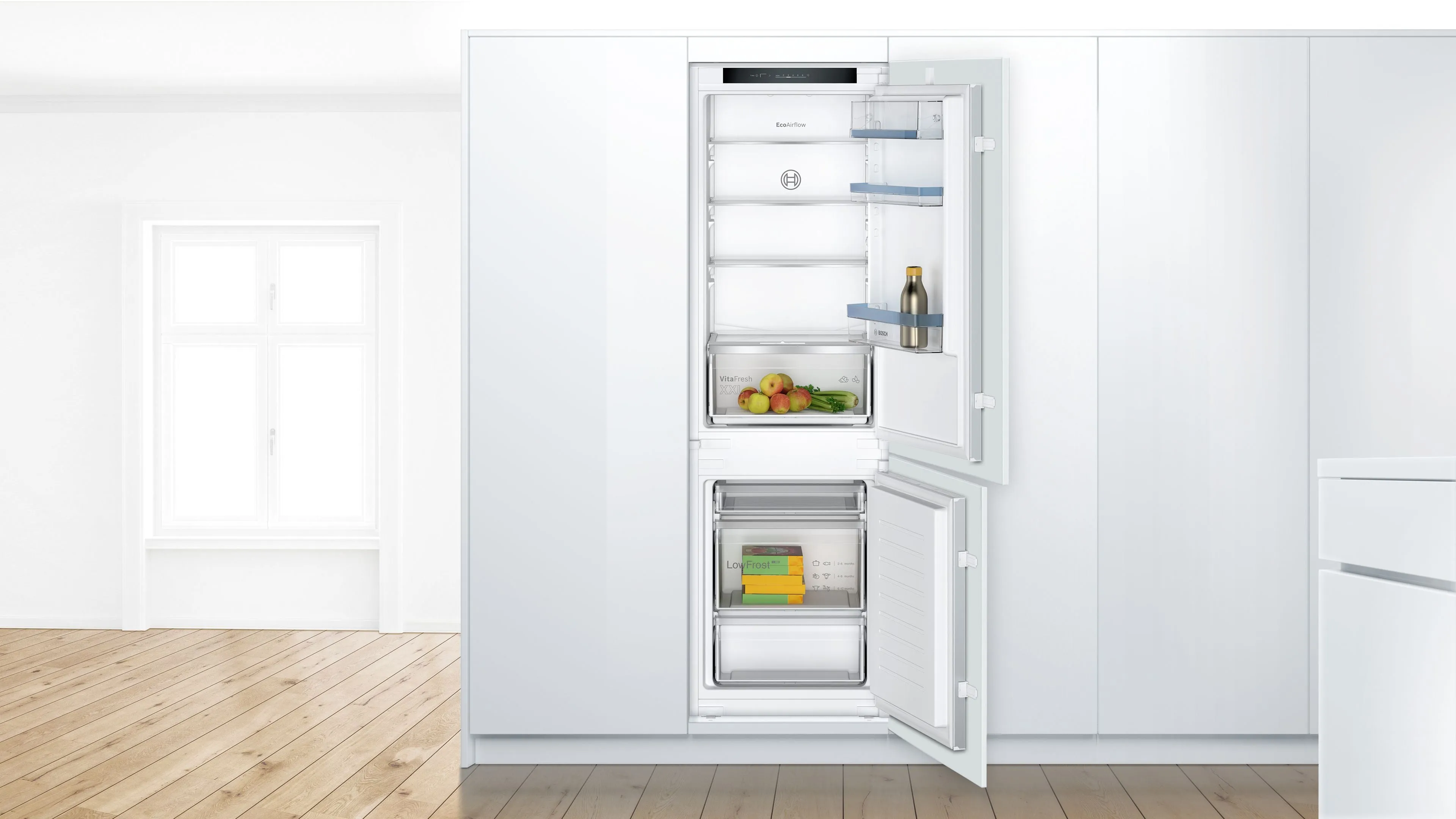 Bosch Series 4 KIV86VSE0G Integrated Fridge Freezer with Sliding Door Fixing Kit - White - E Rated
