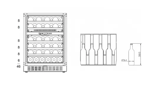 Brandt BUW46DBA Built Under Wine Cellar