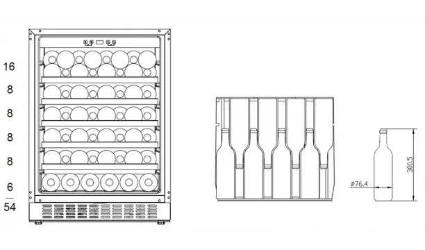 BUW54BA 54 BOTTLES WINE CHILLER