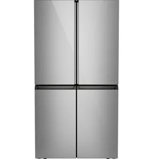 Cafe CAE28DM5TS5 Caf&#8482; Energy Star 27.4 Cu. Ft. Smart Quad-Door Refrigerator In Platinum Glass With Dual-Dispense Autofill Pitcher
