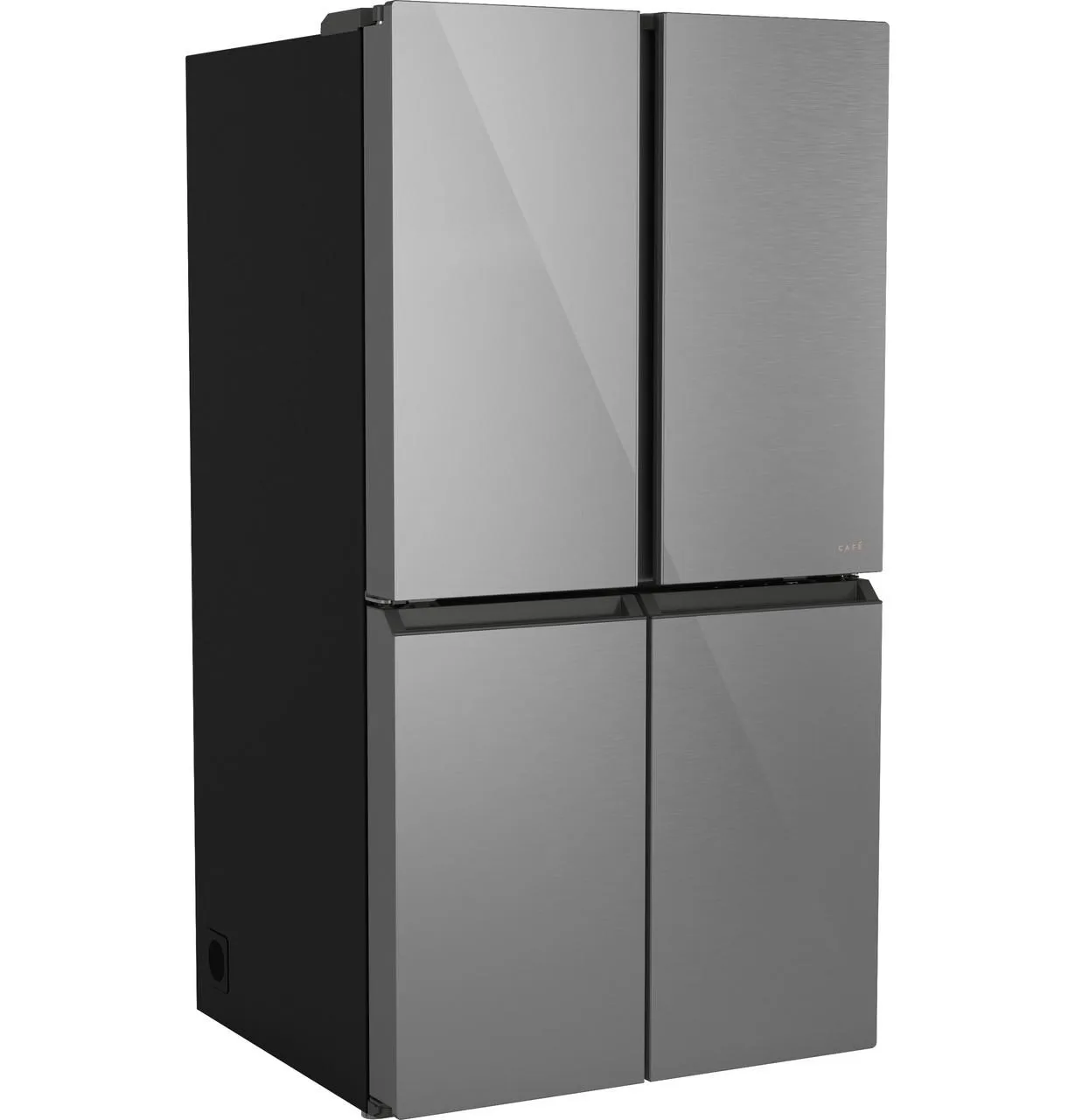 Cafe CAE28DM5TS5 Caf&#8482; Energy Star 27.4 Cu. Ft. Smart Quad-Door Refrigerator In Platinum Glass With Dual-Dispense Autofill Pitcher