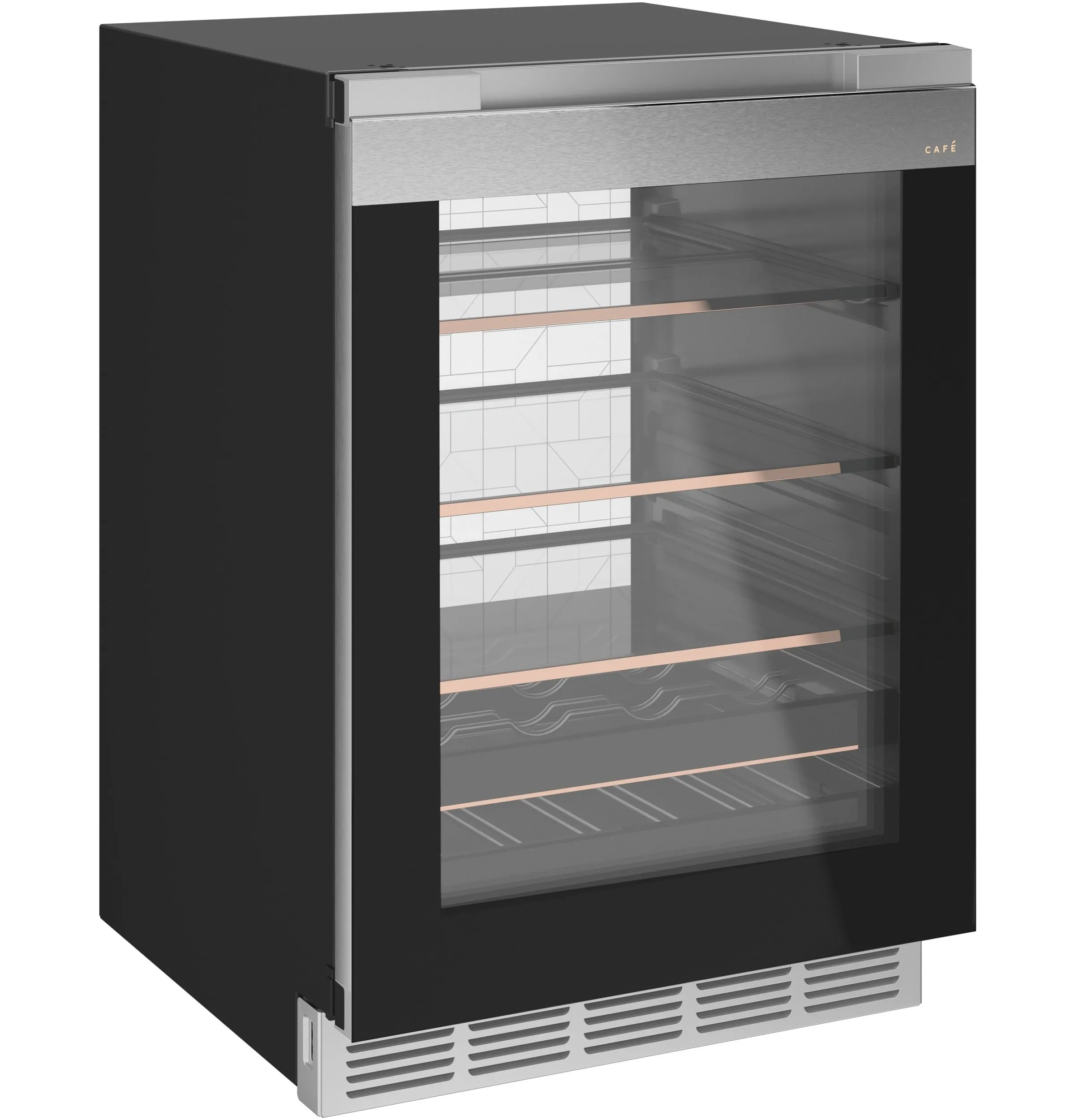 Cafe CCR06BM2PS5 Caf Beverage Center In Platinum Glass