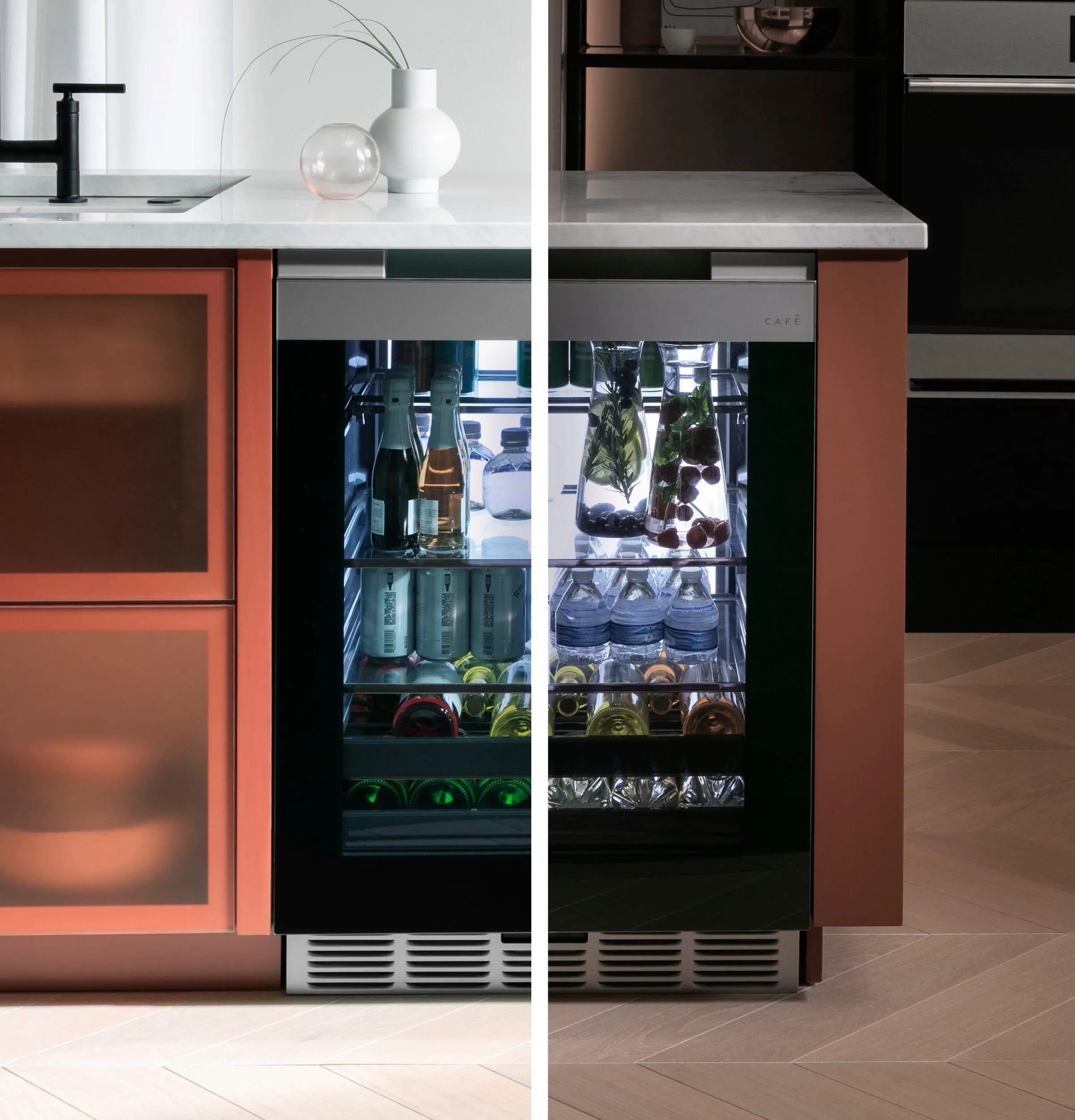 Cafe CCR06BM2PS5 Caf Beverage Center In Platinum Glass