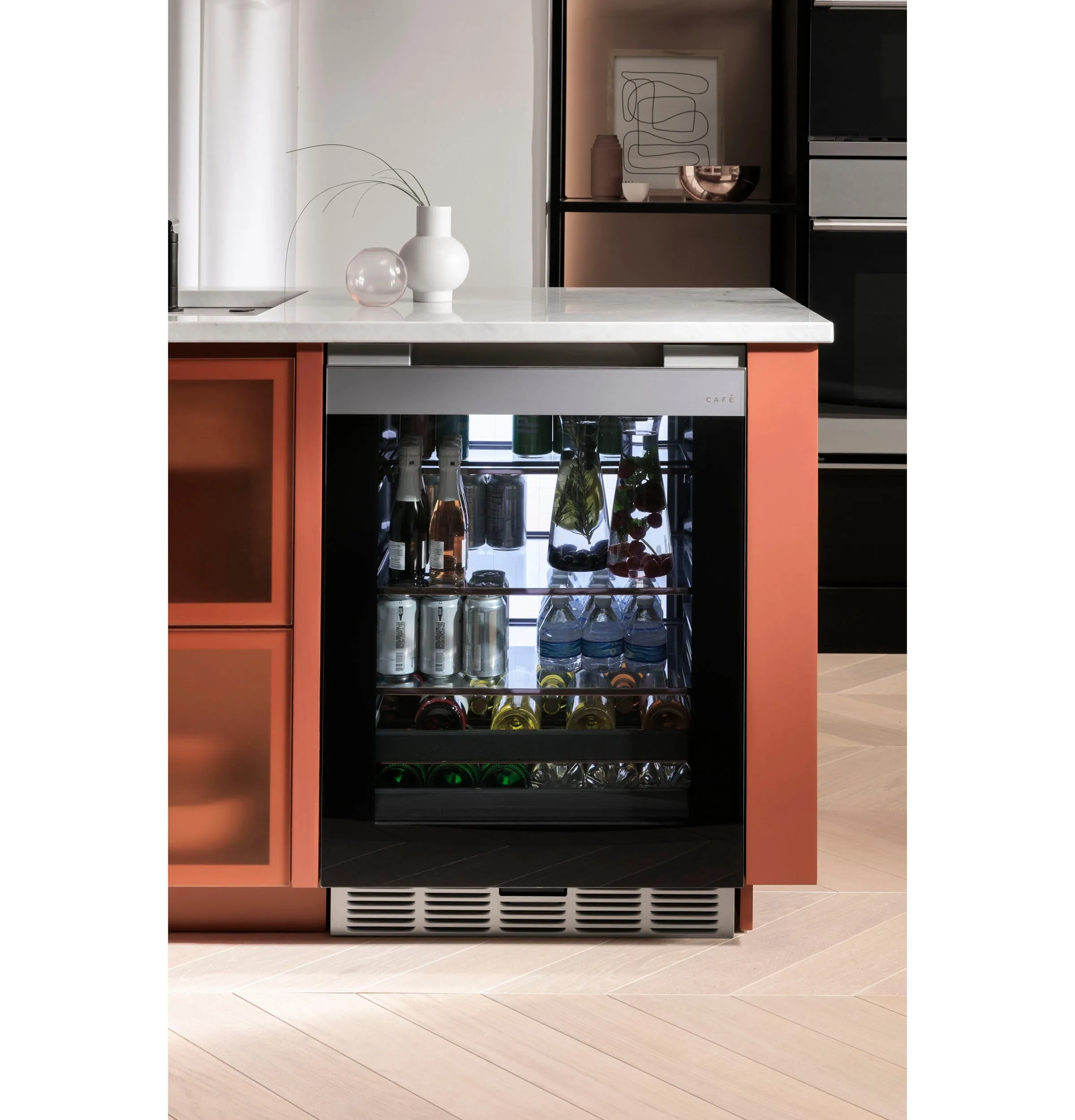 Cafe CCR06BM2PS5 Caf Beverage Center In Platinum Glass